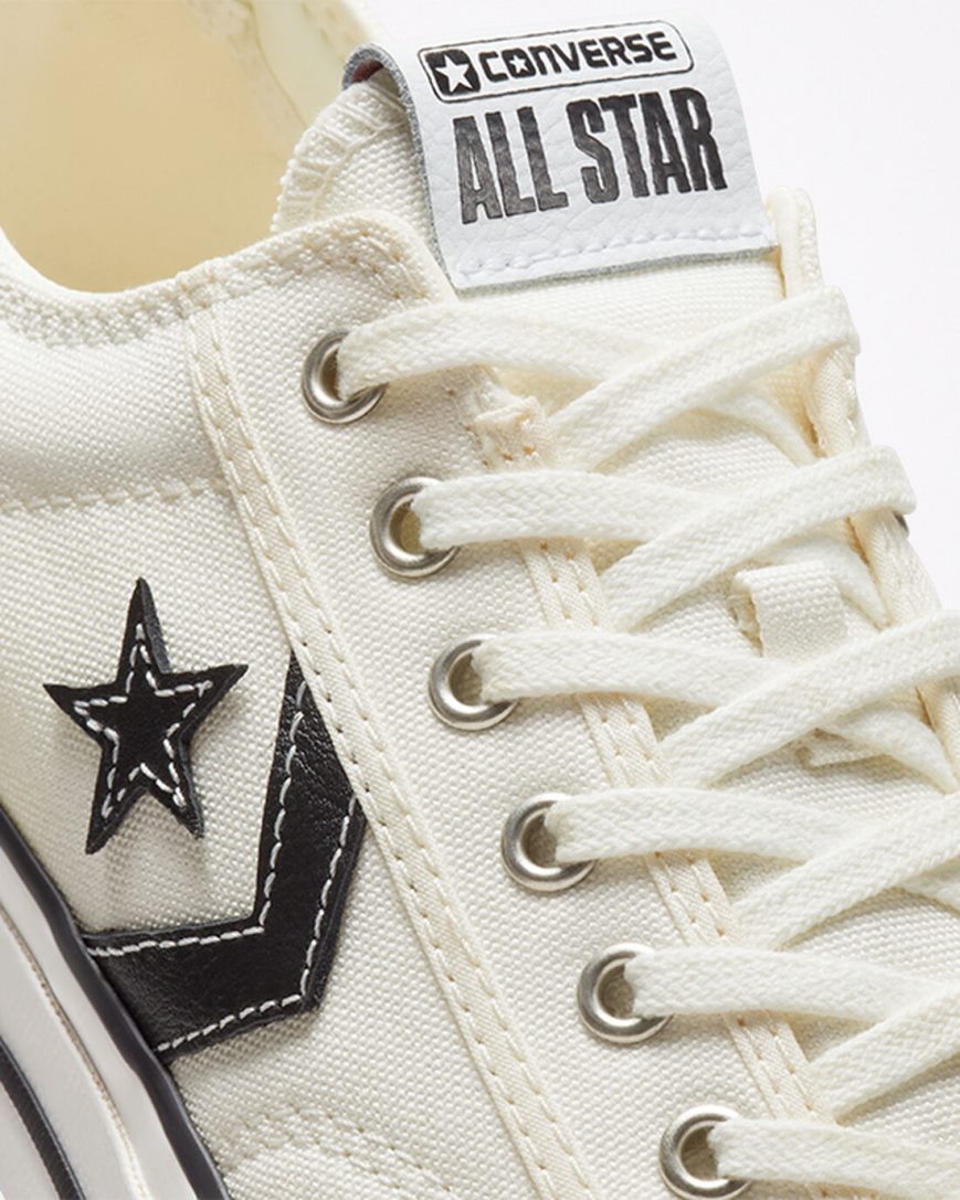 Tenis Converse Star Player 76 Cano Baixo Feminino Branco Pretas | PT W0T0173